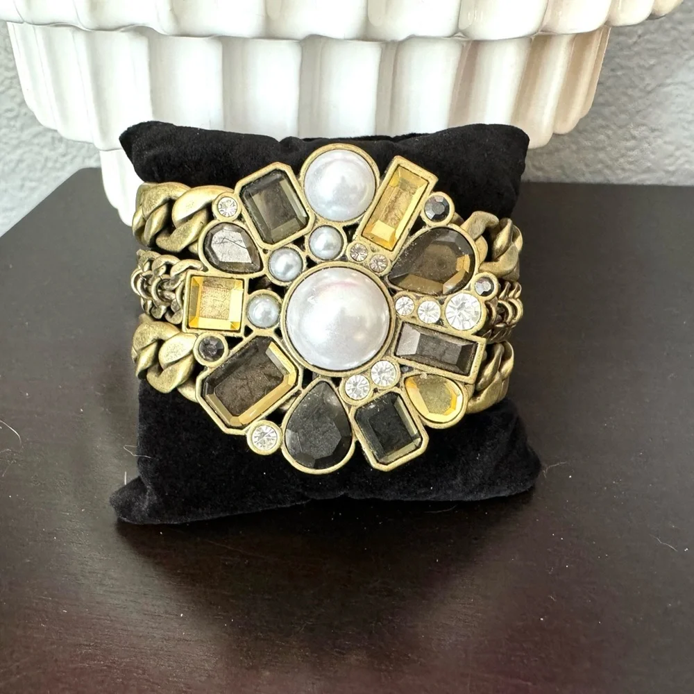 Lia Sophia Gold-Tone Medallion Statement Bracelet